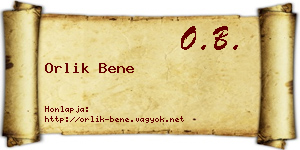 Orlik Bene névjegykártya